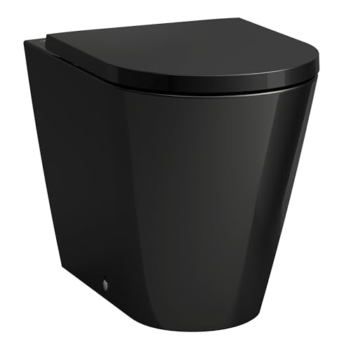 LAUFEN Kartell Stand-WC Tiefspüler, ohne Spülrand, Abgang waagerecht/senkrecht, 370x560x430mm, H8233370200001, Farbe: Schwarz glänzend