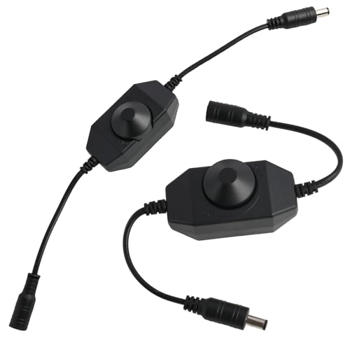 Yewseas 2 Pièces DC 12V-24V 3A Variateur de Lumiere LED, Contrôleur Dimmer LED, Variateur Rotatif pour Ruban LED SMD 5050/3528/2835/5630 et COB, Gradation...