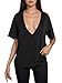 LCXWFE Womens Deep V Neck Sexy Tops Summer Short Sleeve Slim T Shirts Solid Color Basic Tees
