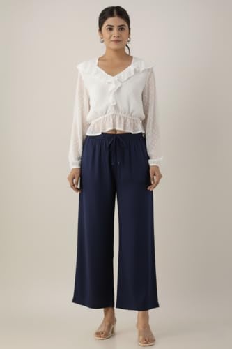 Image of Moirai Super Soft Viscose Rayon Palazzo Pants for Women Relaxed & Regular Fit Solid Palazzo for Women & Girls Casual Ethnic Wear
