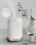 Essential Oil Diffuser,120ML 2.4MHz Ultrasonic Aromatherapy Diffusers for Essential Oils Large Room, Ceramic Diffusers Decorative Aroma Diffuser, Ideal Air Diffusers for Home, Room Decor, Yoga, White