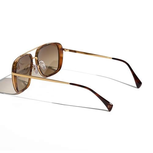 Image of Vintage Rectangular Sunglasses for Men & Women | Gradient Lenses | 400% UV Protection | Full Rim| Size - Medium (Guilty)
