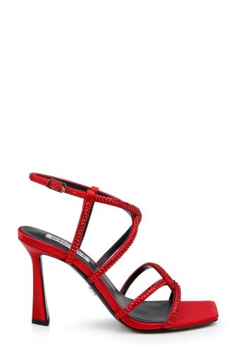 Image of Badgley Mischka Women's Brooke Strappy Bejeweled Stiletto Sandal