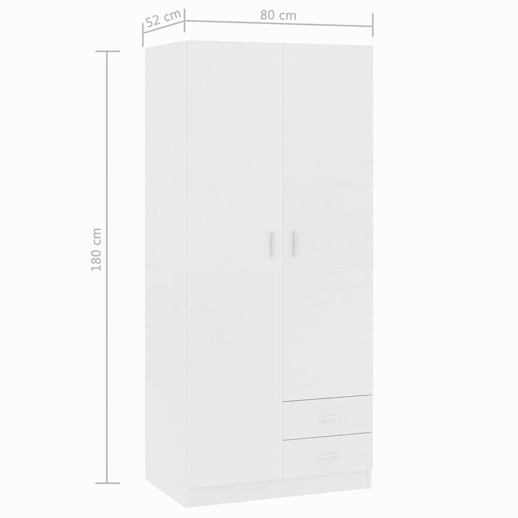 Refined Armario de Madera de ingeniería Blanco 80x52x180 cm