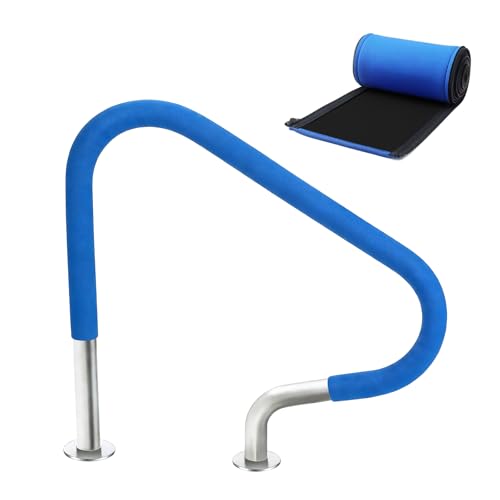 POOLTALE Pool Handrail Cover 4FT 1 Pcs 48IN Swimming Pool Hand Patio Railing Mat with Zipper Slip Resistant Anti-Scald Safety Rail Grip Handles Sleeve for Inground Swimming Pool Ladder Handles