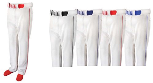 New Martin Baseball Softball White Belt Loop Pants Red Piping Adult S-L (AXL)