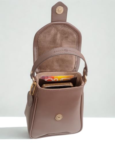 Image of SACCI MUCCI Women's Small Handbag /Cross-Body Phone Bag - Stylish PU Leather Mobile Purse with Adjustable Strap