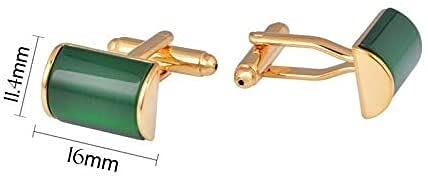 Liupp Cufflinks Men's Classic Stainless Steel Cufflinks Men's Cuffs, French Shirt Cufflinks, Emerald Green Opal Cuff Studs, Golden Cuffs #TOP1