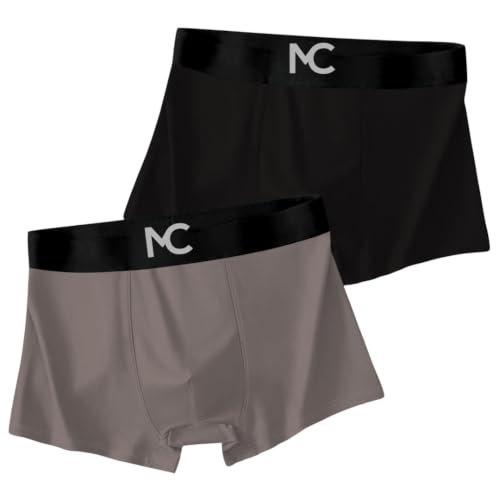 Image of MC Men's Microfiber Boxer Briefs for Men | Ultra Soft, Breathable, Stretchable Innerwear | Moisture-Wicking Trunks | Comfortable Elastic Waistband | Pack of 2