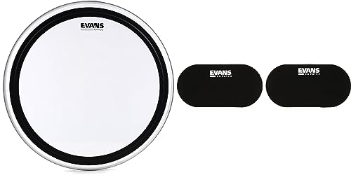 Evans EMAD2 Clear Bass Batter 22-inch Head and PB2 Double Bass Drum Patch (Pair)