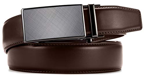 CHAOREN Mens Belt - Mens Ratchet Belt Leather 1 3/8" for Dress Pant - Micro Adjustable Belt Fit Everywhere