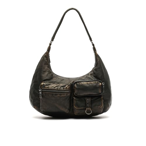 MISAKO Felipa Sac à épaule moyen - Sac de soirée à la mode pour femme - Élégants sacs de soirée et d'événements Felipa Marron 36 X 41 X 11 cm