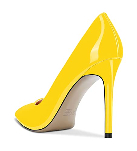 Aachcol Women High Stiletto Heel Close Pointed Toe Pumps Slip-on Wedding Sexy Office Shoes3