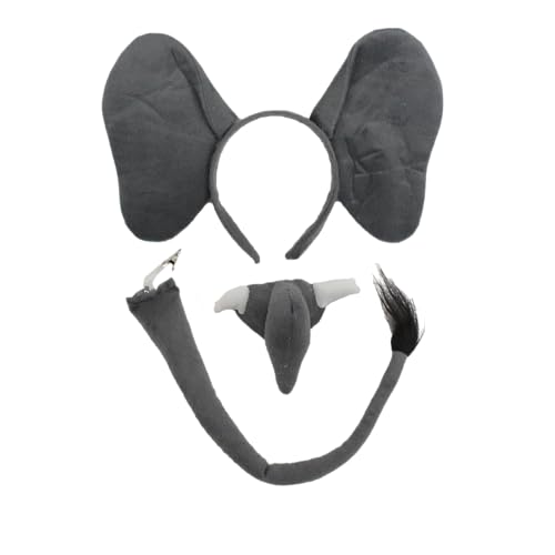 Carnavalife 4 pièces ensemble de déguisement d'éléphant pour femme adulte enfant Halloween carnaval (1)