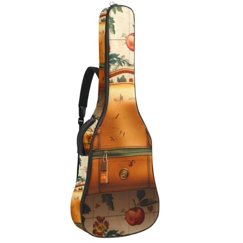 Housse guitare acoustique rembourrée 42.9 in imperméable avec plusieurs poches contre la pluie