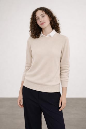 Image of State Cashmere Women's Essential Crewneck Sweater 100% Pure Cashmere Classic Long Sleeve Pullover