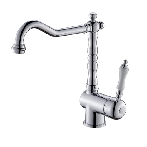 Robinetterie en laiton noble pour évier de cuisine avec bec noir et chrome orientable