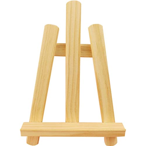 KJOET 1本 スタンド木製 ミニイーゼル 木製イーゼル スタンド 卓上タイプ 折り畳み式 卓上 多機能 絵画 小さな ミニ三脚 ブラウン