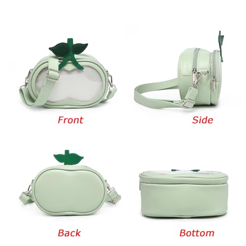 Kawaii PU Leather Ita Bag Y2k Shoulder Crossbody Bag Aesthetic Cute Cherry Sause Cute BagPin Display4