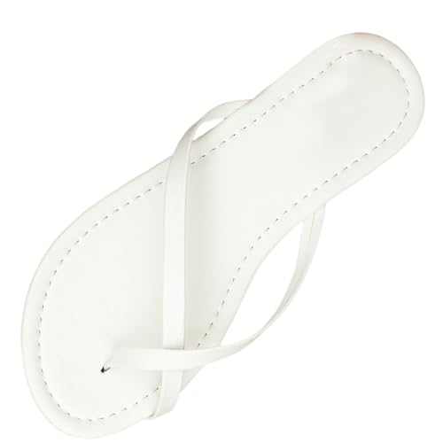 Sandalias de plataforma de verano para mujer, de piel, de goma, de ajuste ancho, puntera abierta, para playa, piscina, ligeras, suaves, sin espalda, ortopédicas, White, 38 EU