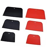 TuNan 6PCS Plastic Body Filler Spreaders Auto Spreader Automotive Body Filler for Applying Fillers, Putties, Glazes, Caulks and Paint - 4, 5, 6 inches (Black, Red)