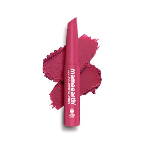 Mamaearth Moisture Matte Longstay Mini Lipstick with Avocado Oil & Vitamin E for 12 Hour Long Stay-03 Candyfloss Pink - 0.7 g