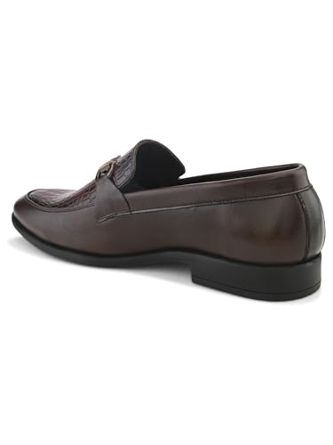 Image of San Frissco Men's Loafers Horsebit Shoes for Men | Buckle Slip-On Textured Moccasins for Office & Formal Wear with Soft Cushioned Insole Stylish, Comfortable & Durable Footwear
