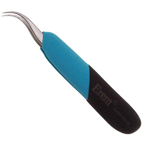 Style E7SA Swiss Tweezer with Curved Fine Point Tips, 5.0" Long