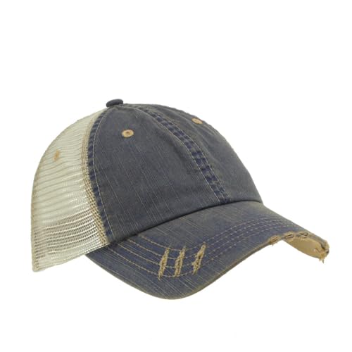 Image of The Vintage Year Distressed Cotton Unstructured Soft Mesh Breathable Adjustable Dirty Wash Dad Hat Trucker Baseball Cap