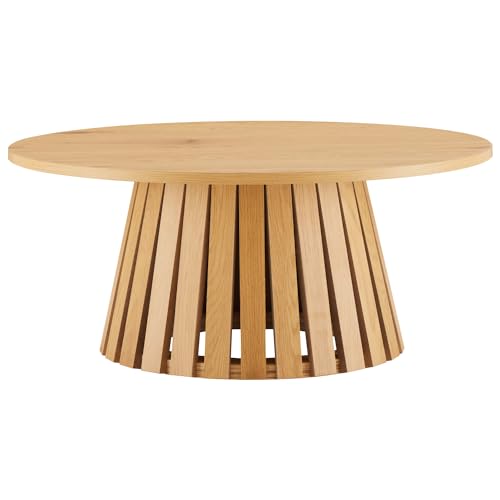 Happy Garden Table Basse LIV en aggloméré et mélaminé, Ronde, Style scandinave, Plateau avec Un diamètre de 80cm - Design élégant, Parfaite pour Votre...