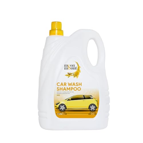 Image of Moon & Mount Car Wash Shampoo 5L | Lemon | pH 7.0 | Ceramic & PPF Safe 90%+ foam in hard water. 4-min panel cling. 160+ washes at 30ml. Foam cannon & bucket. Matte safe. Bike & SUV compatible.