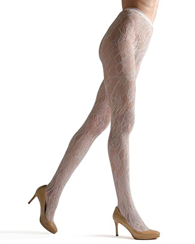 Image of Natori Floral Lace Cut-Out Fishnet Tights
