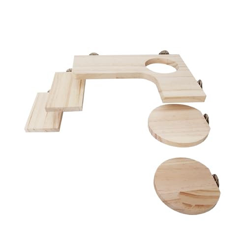 HAPPY SUGAR ハムスター ステージ 木製 ステップ 踏み台 小動物 チンチラ モモンガ 遊び木 遊び場 運動場 ケージ 飼育ケージ内装 取り付け