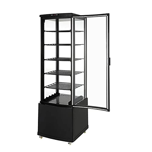 大型冷蔵4面ガラスショーケース 215L/ブラック