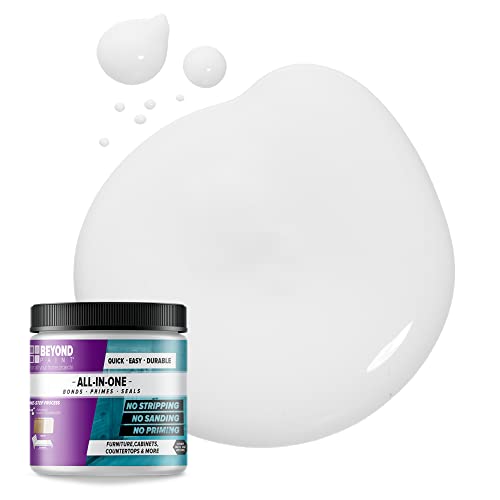 Beyond Paint All-in-One Refinishing Paint, No Sanding, Matte Finish for Cabinets, Countertops, Furniture and Doors, 1 Pint, Bright White