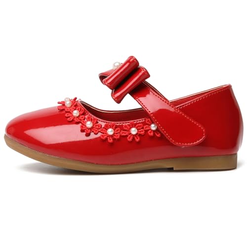 WUIWUIYU Toddlers Flower Girls Princess Casual Mary Jane Shoes Ballet Flats Cute Bow School Uniform Event Dress Shoes2