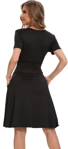 Image of DinyIn Women's 2025 Summer Short Sleeve Casual Dresses