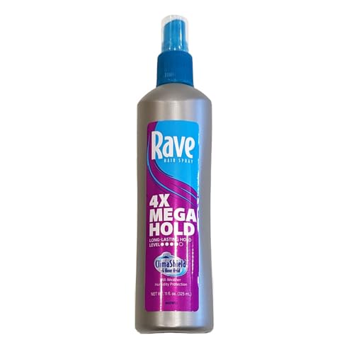 Rave 4X Mega Long-Lasting Hold Hair Spray, 11 oz (Pack of 2)
