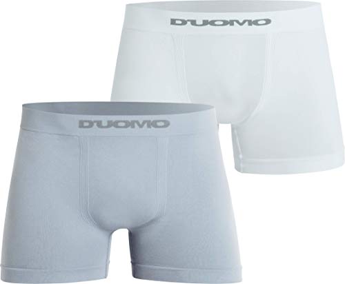 Kit 2 Cuecas Boxer Microfibra, Duomo, Masculino, Cinza/Branco, P