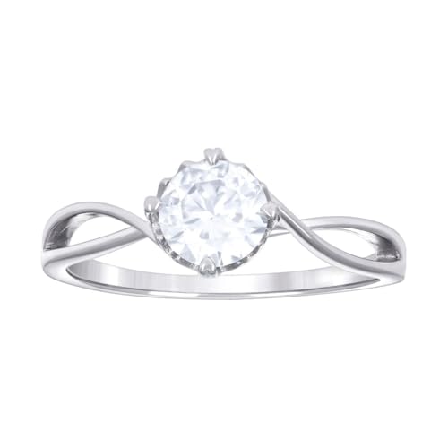 Bague moissanite 1 ct en argent 925 de 7,9 mm pour fiançailles taille 6