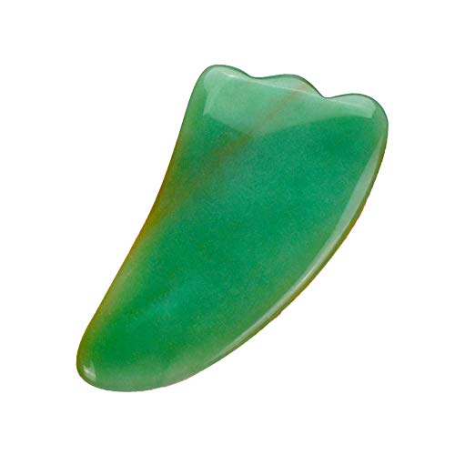 MoValues Jade Gua Sha Scraping Tool - Jade Roller ergänzend - Handgemachte Jade Gua Sha - Am besten für Körper & Gesicht Massage - natürliche, authentische und ultraglatte Oberfläche Cover