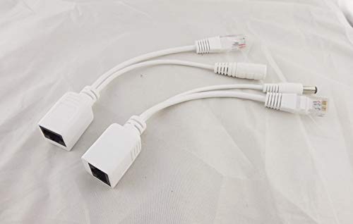 Adaptador divisor POE 1 par con cable adaptador RJ45 inyector de alimentación kit CCTV blanco miniatura 1