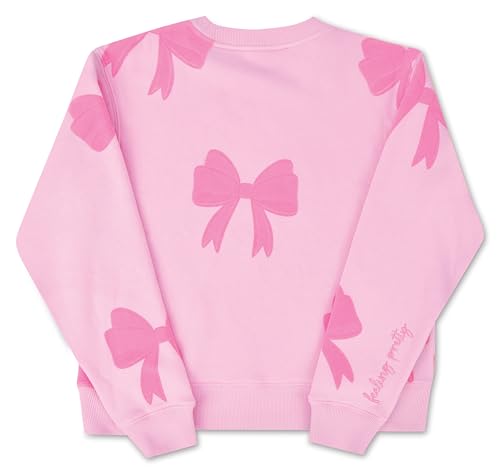 iscream Big Girls Softest Puff Fleece Crewneck Fun Graphic Sweatshirt - Pretty Prints Collection3