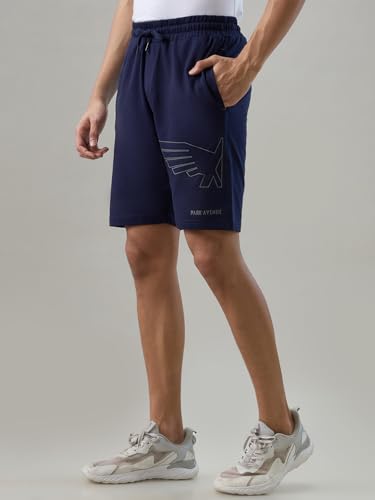 Image of Park Avenue Men Regular Fit Solid Pattern Pure Cotton Flat Front Loungewear Shorts