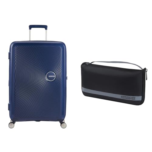 Valise American Tourister Soundbox 77 cm rigide grand format bleue housse voyage L