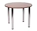 Netfurniture Fabian okrągły mały lub duży stół kuchenny z 4 chromowanymi nogami (orzech włoski, 80 cm)