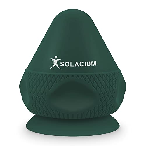 Solacium Mountable Massage Therapy Tool - Multi-Surface Suction Cup Wall Massage Tool for Sore Muscles Myofascial Release Stress Relief Trigger Point and Deep Tissue Massage (Dark Green)