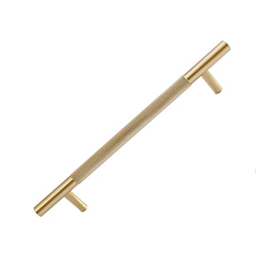 Moderno tirador de armario de cocina Manillas dorado Manija del cajón Cobre Puro Tiradores para muebles tiradores de barra para armarios cocina cajones,tornillos incluidos(Hole distance:160mm) Cover
