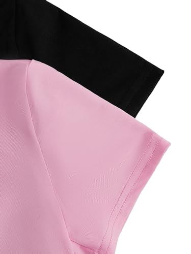 Image of Milumia Girl's 2 Piece Cut Out Crisscross Crop Tops Short Sleeve Tee Shirts | Dance Tops, Casual Top, Round Neck, Campus Outfit, Summer Top, T Shirts