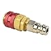 KoiLykke R134A High Side Quick Coupler Adapter, 17 mm ID Brass Fitting for Car Air Conditioning for Manifold Gauge, 180-Degree Red